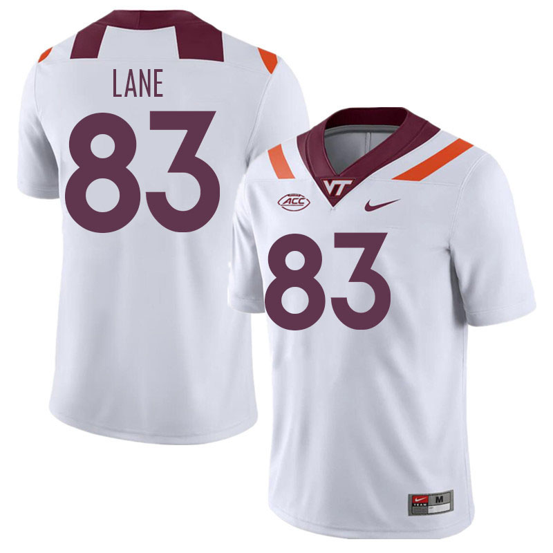 Men #83 Jaylin Lane Virginia Tech Hokies College Football Jerseys Stitched Sale-White
